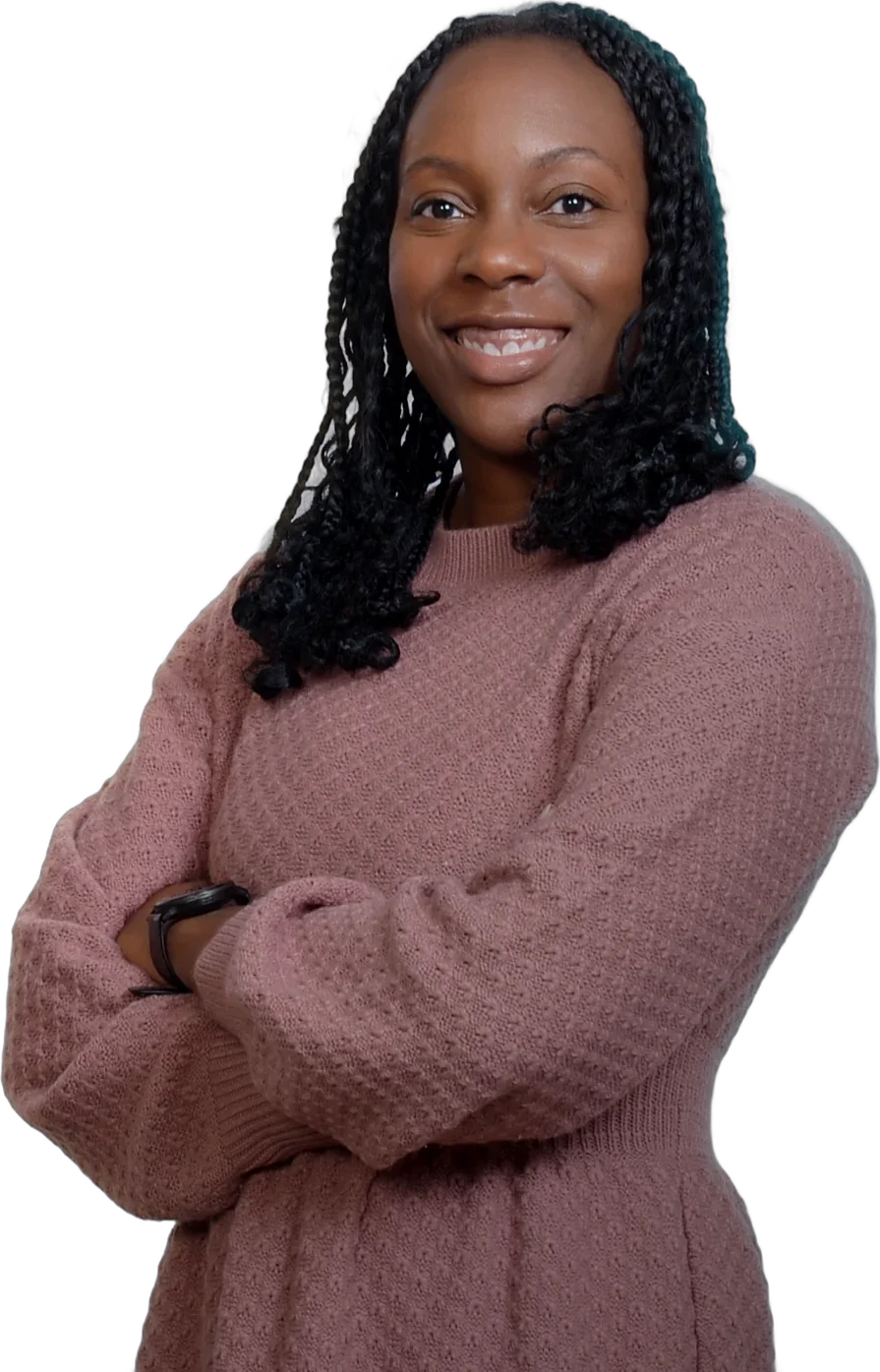 Jessica Davis, LCPC, smiling with arms crossed